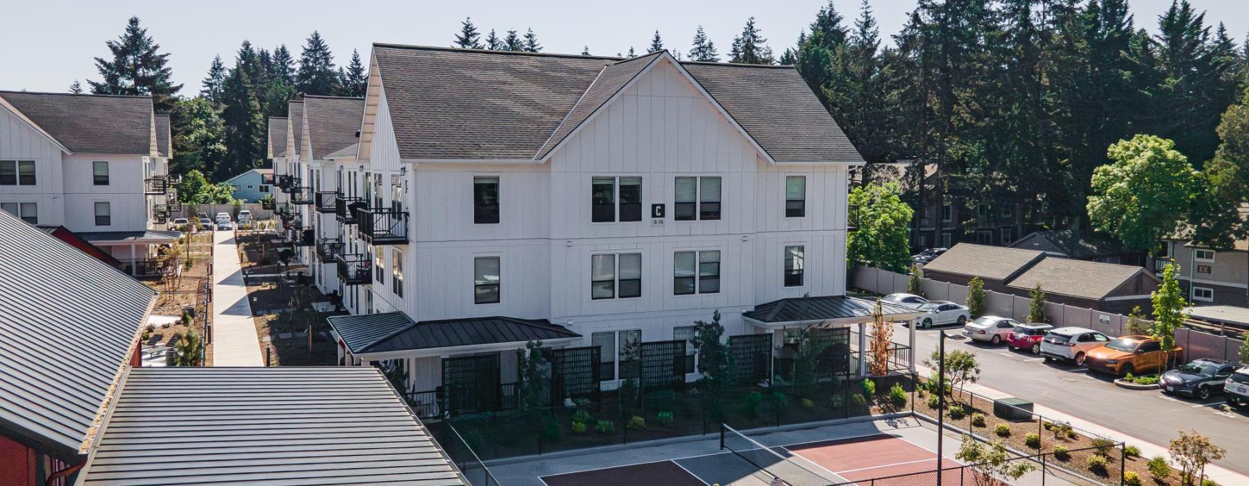 a building with pickleball courts